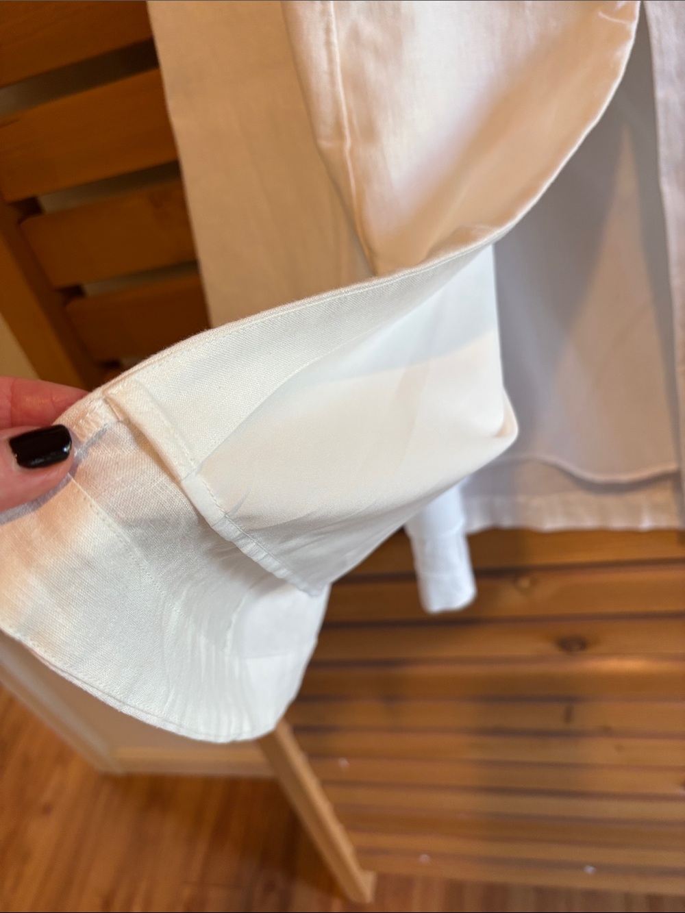 Banana Republic White A-Line Midi Skirt with Front Buttons and Center Slit - Picture 5 of 7